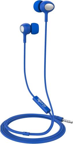 Celly Up 500 Stereo Earphone 3.5mm Round Cable - Handsfree Ακουστικά - Blue (UP500BL)