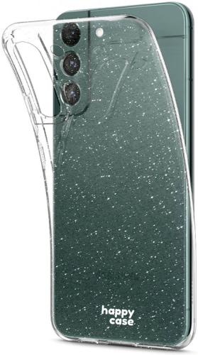 HappyCase Διάφανη Θήκη Σιλικόνης Samsung Galaxy S22 5G - Glitter Print (8719246352652)