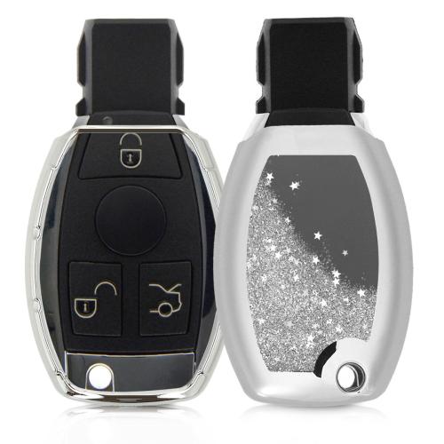 KW Θήκη Κλειδιού Mercedes Benz - Σιλικόνη - 3 Κουμπιά - Silver / Metallic Silver (47079.01)