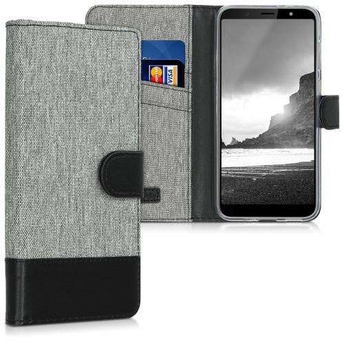 KW Θήκη-Πορτοφόλι HTC U12 Life - Grey / Black (46260.22)