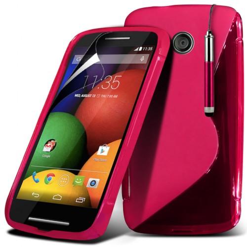 Θήκη S-Line Σιλικόνης Motorola Moto E - Ροζ (9970) - OEM
