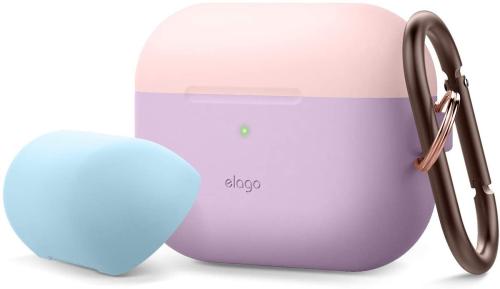 Elago AirPods Pro DUO Hang Case - Θήκη Με Διπλό Καπάκι AirPods Pro 1st Gen - Lavanda / Pastel Pink - Blue (EAPPDH-LV-LPKPBL)