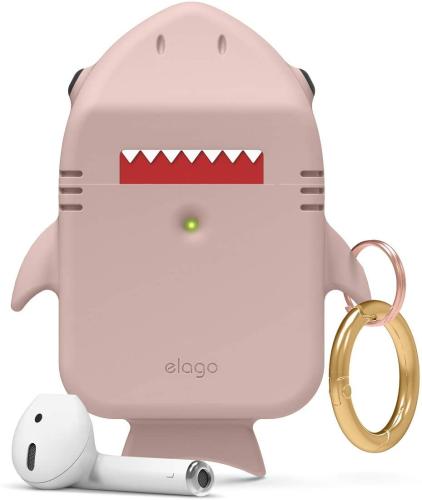 Elago AirPods Shark Case - Θήκη Σιλικόνης για AirPods 2nd Gen / 1st Gen - Lovely Pink (EAP-SHARK-PK)