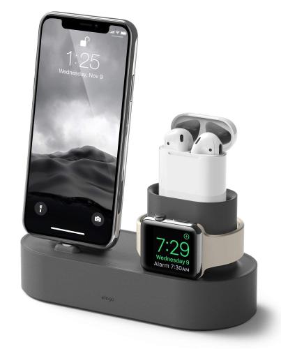 Elago Charging Hub για iPhone / Airpods / Apple Watch - Dark Grey (EST-TRIO-DGY)
