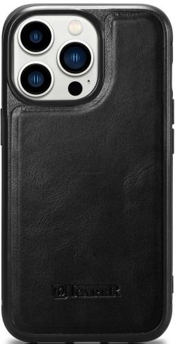iCarer Oil Wax Leather Cover - Δερμάτινη Θήκη με TPU Bumper - Apple iPhone 14 Pro Max - Black (WMI14220720-BK)