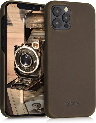 Kalibri Σκληρή Δερμάτινη Θήκη Apple iPhone 12 / 12 Pro - Smooth Genuine Leather Hard Case - Brown (52750.05)