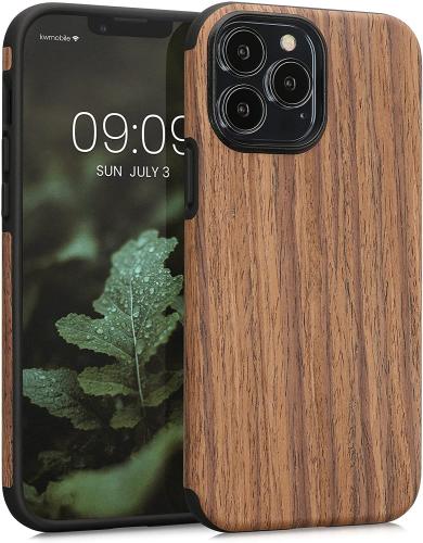 KWmobile Wood Optics - Θήκη Σιλικόνης Apple iPhone 13 Pro Max - Woodgrain Brown (58304.01)