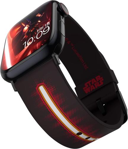 MobyFox Star Wars - Universal Λουράκι Σιλικόνης για Όλα τα Apple Watch & Smartwatches (22mm) με 20 Digital Watch Faces για iOS - Darth Vader Lightsaber (810083251622)