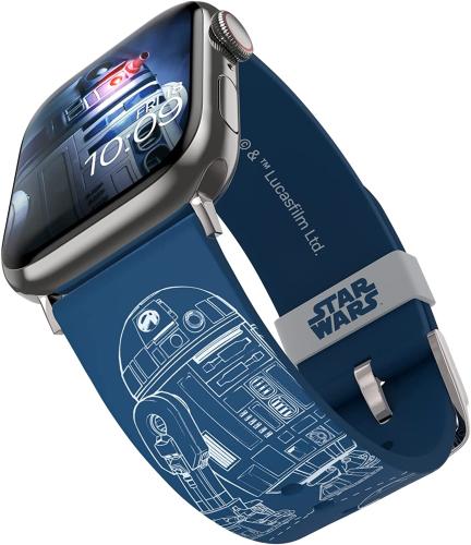 MobyFox Star Wars - Universal Λουράκι Σιλικόνης για Όλα τα Apple Watch & Smartwatches (22mm) με 20 Digital Watch Faces για iOS - Droid Blueprints R2-D2 (810083251523)