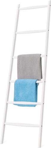 Navaris Bamboo Towel Ladder - Σκάλα Μπάνιου / Κρεμάστρα Ρούχων / Βάση Στήριξης για Πετσέτες από Μπαμπού - 6 Θέσεων - White (51606.02)