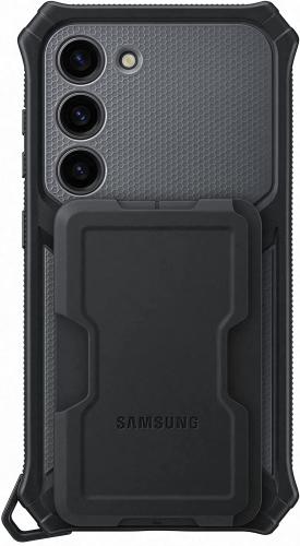 Official Samsung Rugged Gadget Case - Ανθεκτική Θήκη Samsung Galaxy S23 με Υποδοχή για Κάρτα & Kickstand - Titan (EF-RS911CBEGWW)