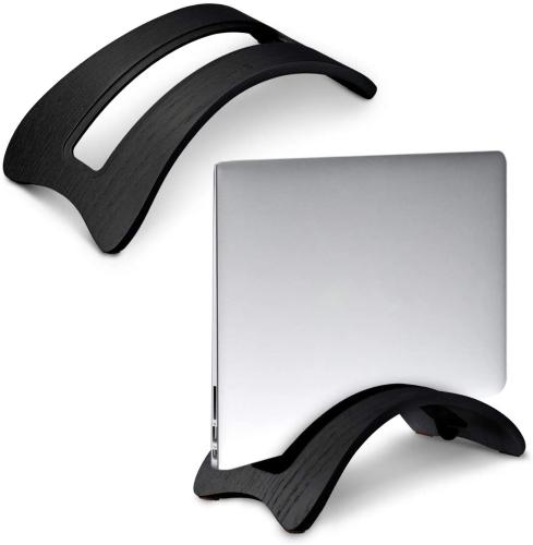 Kalibri Elegant Wooden Laptop Stand - Ξύλινη Βάση για Macbook & 3 Ένθετα Σιλικόνης - Oak Wood / Black (35474.01)