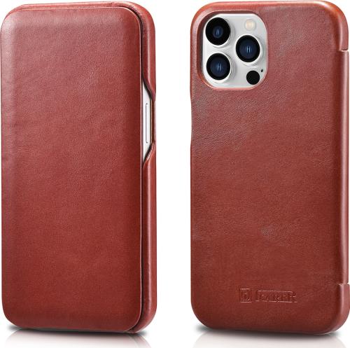 iCarer Vintage Series Curved Edge - Δερμάτινη Θήκη Apple iPhone 13 Pro Max - Red (RIX1304-RD)