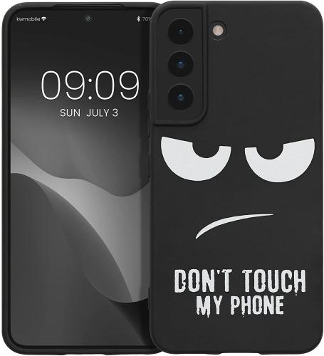 KWmobile Θήκη Σιλικόνης Samsung Galaxy S22 5G - Don't Touch My Phone / White / Black (60331.01)