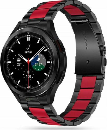 Tech-Protect Μεταλλικό Λουράκι Stainless Samsung Galaxy Watch 5 / 5 Pro / Watch 4 / Classic 4 (46/45/44/42/40mm) - Black / Red (9589046917660)