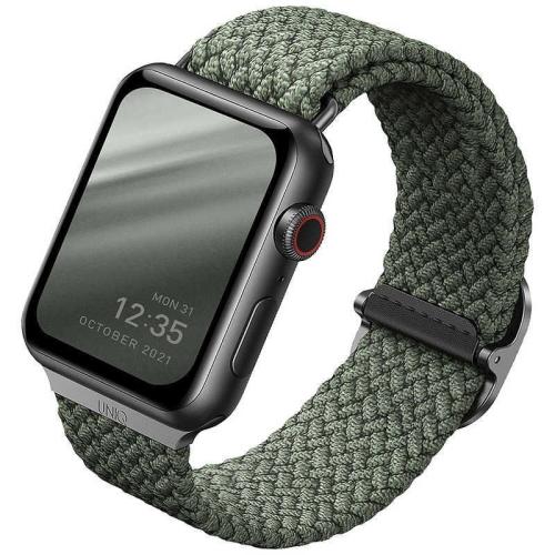 Uniq Aspen Braided Band - Premium Πλεκτό Λουράκι Apple Watch Ultra/SE/8/7/6/5/4 (49/45/44mm) - Green (UNIQ-44MM-ASPGRN)