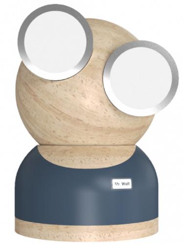 Allocacoc GoggleLamp / Mr Watt - Επιτραπέζιο LED Φωτιστικό από Ξύλο Σφενδάμου και Αλουμίνιο με Ρύθμιση Φωτεινότητας Αφής - Grey / Blue / Wood (DH0184GY/MRWATT)