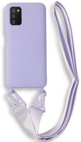 Bodycell Θήκη Σιλικόνης με Λουράκι Λαιμού - Samsung Galaxy A03s - Violet (5206015000546)