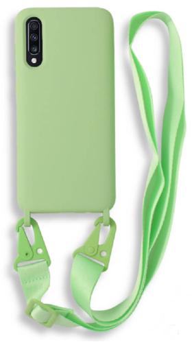 Bodycell Θήκη Σιλικόνης με Λουράκι Λαιμού - Samsung Galaxy A70 - Green (5206015001604)
