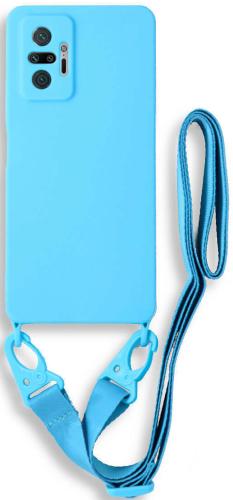 Bodycell Θήκη Σιλικόνης με Λουράκι Λαιμού - Xiaomi Redmi Note 10 Pro - Light Blue (5206015002311)
