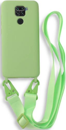 Bodycell Θήκη Σιλικόνης με Λουράκι Λαιμού - Xiaomi Redmi Note 9 - Green (5206015002410)