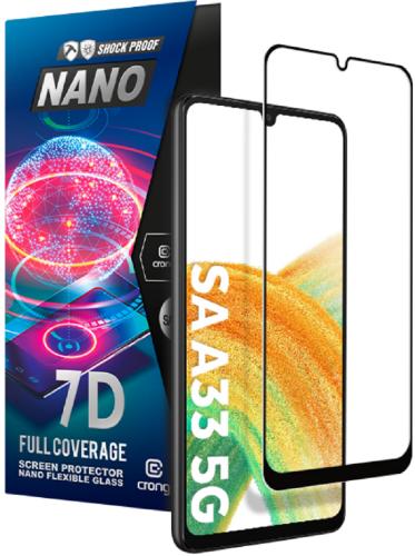 Crong 7D Nano Flexible Glass - Fullface Αντιχαρακτικό Υβριδικό Γυαλί Οθόνης Samsung Galaxy A33 5G - Black - 0.3mm (CRG-7DNANO-SGA33)