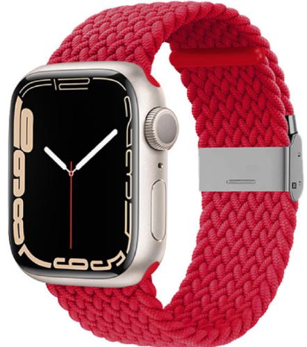 Crong Wave Band - Premium Υφασμάτινο Πλεκτό Λουράκι Apple Watch SE/8/7/6/5/4 (41/40mm) - Red (CRG-40WAV-RED)
