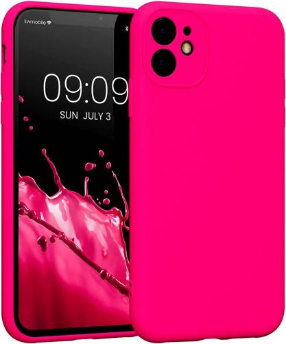 KWmobile Soft Slim Flexible Rubber Cover with Camera Protector - Θήκη Σιλικόνης Apple iPhone 11 με Πλαίσιο Κάμερας - Neon Pink (58950.77)