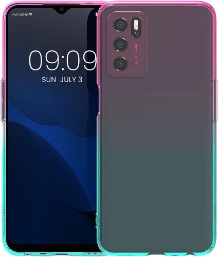 KWmobile Θήκη Σιλικόνης Oppo A16 / A16s / A54s - Bicolor Dark Pink / Blue / Transparent (60979.01)