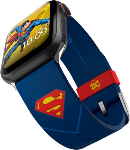 MobyFox DC Comics - Universal Λουράκι Σιλικόνης για Όλα τα Apple Watch & Smartwatches (22mm) με 20 Digital Watch Faces για iOS - Superman Tactical (728433453162)