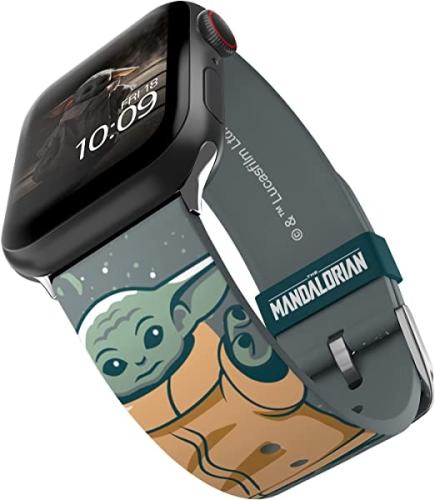 MobyFox Star Wars - Universal Λουράκι Σιλικόνης για Όλα τα Apple Watch & Smartwatches (22mm) με 20 Digital Watch Faces για iOS - The Mandalorian / The Child (728433453377)
