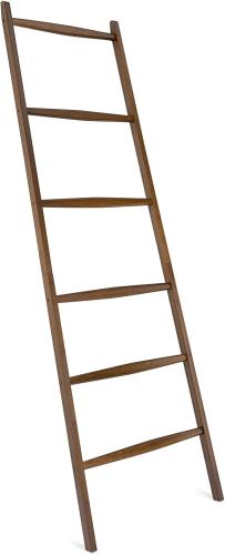 Navaris Bamboo Towel Ladder - Σκάλα Μπάνιου / Κρεμάστρα Ρούχων / Βάση Στήριξης για Πετσέτες από Μπαμπού - 6 Θέσεων - Dark Brown (51606.18)