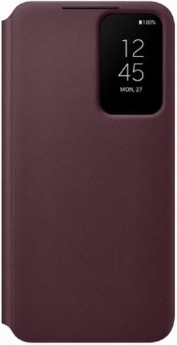 Official Samsung Smart Clear View Cover - Θήκη Flip με Ενεργό Πορτάκι Samsung Galaxy S22 5G - Burgundy (EF-ZS901CEEGEE)