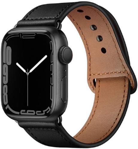 Tech-Protect Δερμάτινο Λουράκι Leatherfit - Apple Watch Ultra/SE/8/7/6/5/4 (49/45/44mm) - Black (0795787713709)
