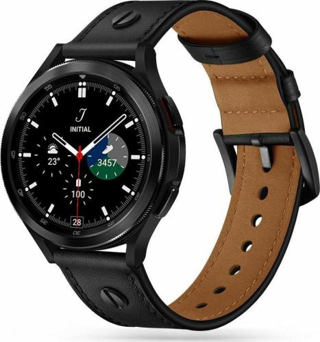 Tech-Protect Δερμάτινο Λουράκι Screwband - Samsung Galaxy Watch 5 / 5 Pro / Watch 4 / Classic 4 (46/45/44/42/40mm) - Black (9589046917233)