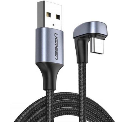 Ugreen U Shape Καλώδιο Φόρτισης και Μεταφοράς Δεδομένων - USB-A σε Type-C 180° Γωνία - 3A - 100cm - Black (70313)