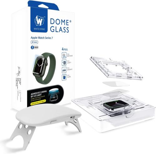 Whitestone Dome Glass Installation Kit - Σετ Σύστημα Προστασίας Οθόνης και Θήκη - Apple Watch 8 / 7 41mm - 2 Τεμάχια (8809365406227)