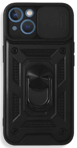 Bodycell Armor Slide - Ανθεκτική Θήκη Apple iPhone 13 mini με Κάλυμμα για την Κάμερα & Μεταλλικό Ring Holder - Black (5206015003295)