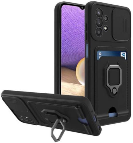 Bodycell Multifunction - Ανθεκτική Θήκη Samsung Galaxy A33 5G με Λουράκι Λαιμού / Κάλυμμα Κάμερας / Ring Holder / Υποδοχή Κάρτας - Black (5206015003493)