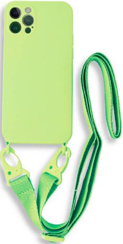 Bodycell Θήκη Σιλικόνης με Λουράκι Λαιμού - Apple iPhone 13 Pro - Green (5206015000324)