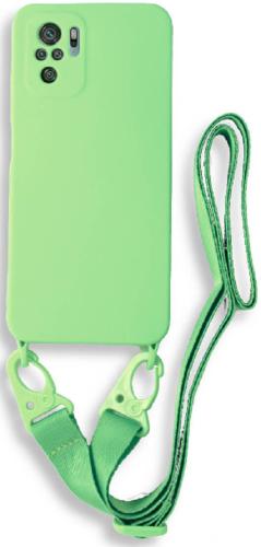 Bodycell Θήκη Σιλικόνης με Λουράκι Λαιμού - Xiaomi Redmi Note 10 / Note 10S - Green (5206015002038)