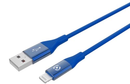 Celly Color Data Cable - Καλώδιο Φόρτισης και Μεταφοράς Δεδομένων USB-A σε Lightning - 150cm - 2.4A - Blue (USBLIGHTCOLORBL)