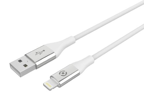 Celly Color Data Cable - Καλώδιο Φόρτισης και Μεταφοράς Δεδομένων USB-A σε Lightning - 150cm - 2.4A - White (USBLIGHTCOLORWH)