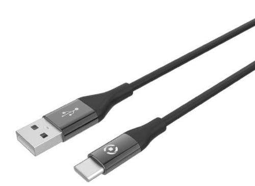 Celly Color Data Cable - Καλώδιο Φόρτισης και Μεταφοράς Δεδομένων USB-A σε Type-C - 150cm - 3A - Black (USBTYPECCOLORBK)