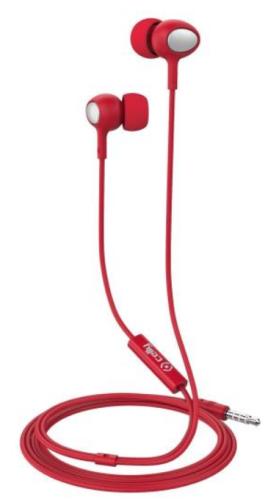 Celly Up 500 Stereo Earphone 3.5mm Round Cable - Handsfree Ακουστικά - Red (UP500RD)