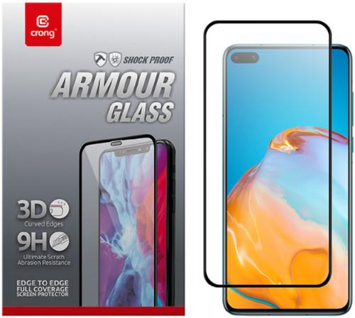 Crong 3D Armor Glass Full Glue - Fullface Tempered Glass Αντιχαρακτικό Γυαλί Οθόνης Huawei P40 - Black (CRG-3DAG-HP40)