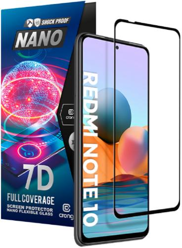 Crong 7D Nano Flexible Glass - Fullface Αντιχαρακτικό Υβριδικό Γυαλί Οθόνης Xiaomi Redmi Note 10 5G - Black - 0.3mm (CRG-7DNANO-XRMIN10)