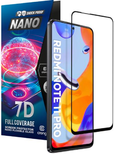 Crong 7D Nano Flexible Glass - Fullface Αντιχαρακτικό Υβριδικό Γυαλί Οθόνης Xiaomi Redmi Note 11 Pro 5G - Black - 0.3mm (CRG-7DNANO-XRMIN11P)