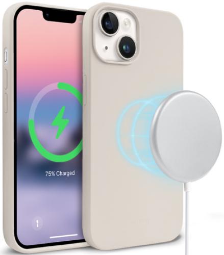 Crong Color Magnetic Θήκη MagSafe Premium Σιλικόνης Apple iPhone 14 Plus - Stone (CRG-COLRM-IP1467-STN)