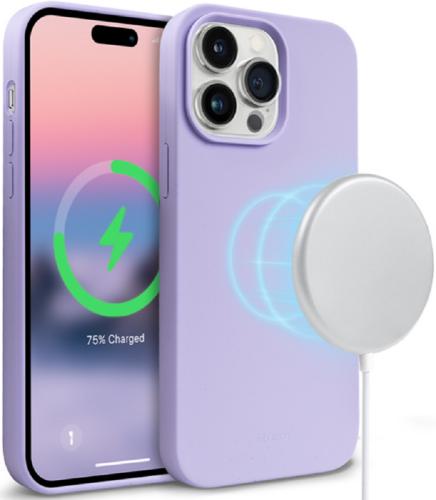 Crong Color Magnetic Θήκη MagSafe Premium Σιλικόνης Apple iPhone 14 Pro - Purple (CRG-COLRM-IP1461P-PRP)